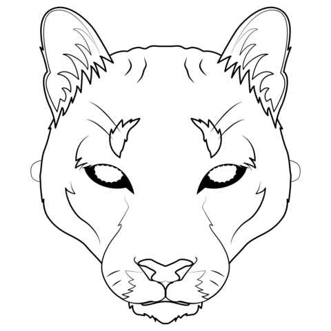 Mountain Lion Mask Coloring Page